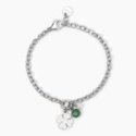2 Jewels - Bracciale Acciaio 316L - Perle Conchiglia - Zirconi Verdi