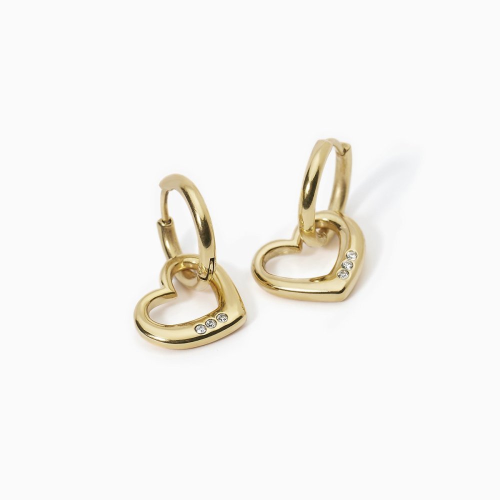 2 Jewels - Orecchini Cerchio Cuore - Acciaio 316L - Pvd Oro