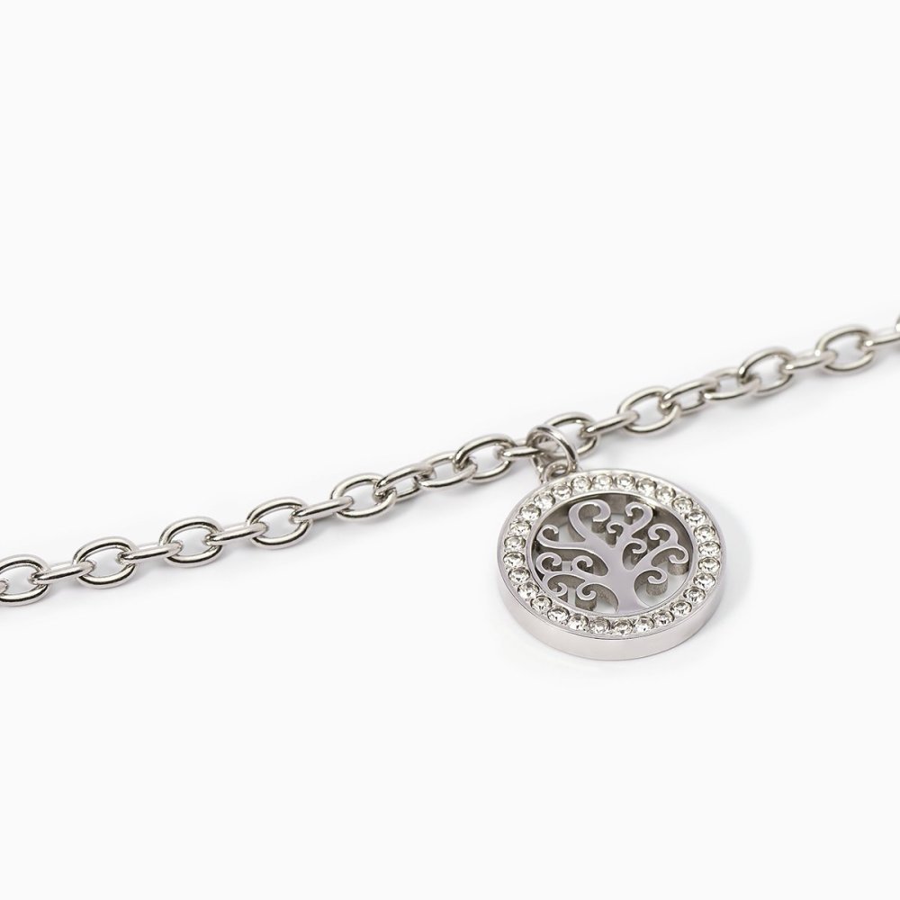 2 Jewels - Bracciale Acciaio 316L - Catena Forzatina - Cristalli