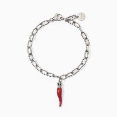 2 Jewels - Bracciale Acciaio 316L - Cornetto - Cristalli