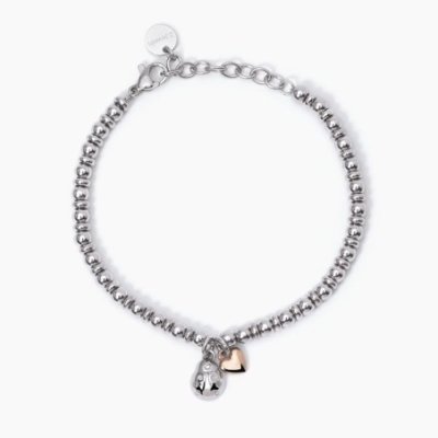 2 Jewels - Bracciale Acciaio 316L - Pendente Cuore - Pvd Rosé