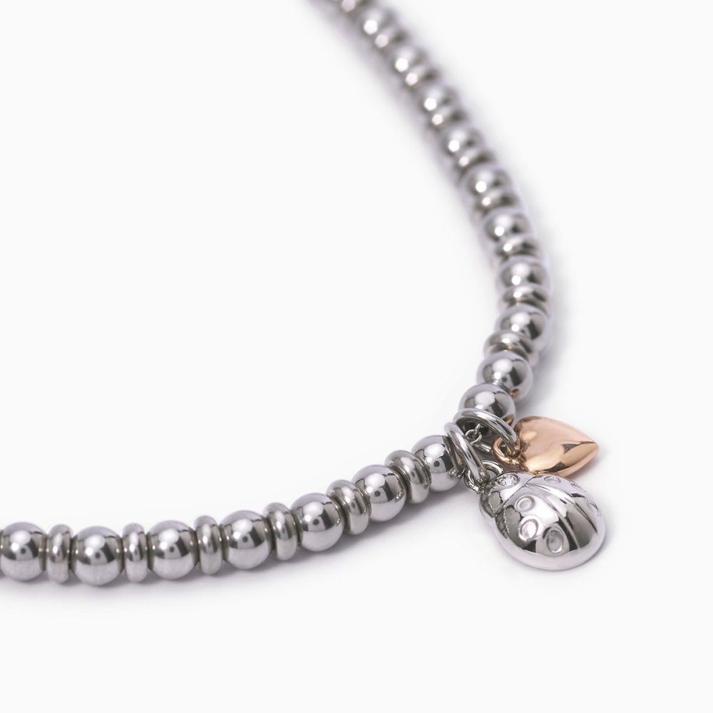 2 Jewels - Bracciale Acciaio 316L - Pendente Cuore - Pvd Rosé