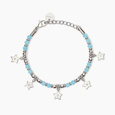 2 Jewels - Bracciale Acciaio 316L - Cristalli Glass - Azzurro