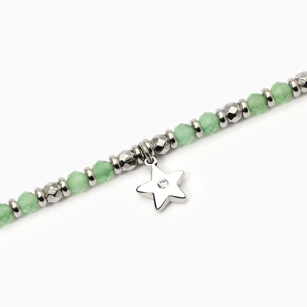 2 Jewels - Bracciale Acciaio 316L - Glass Verde - Cristalli