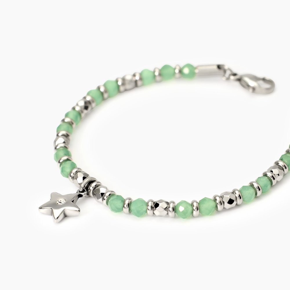 2 Jewels - Bracciale Acciaio 316L - Glass Verde - Cristalli