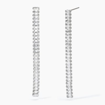 2 Jewels - Orecchini In Acciaio 316L - Zirconi Bianchi - 6.5 Cm