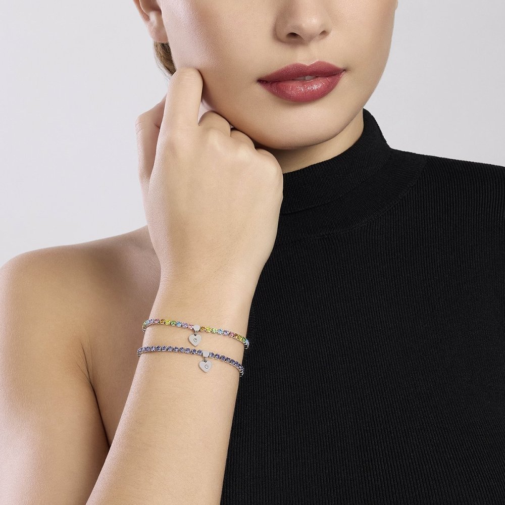 2 Jewels - Bracciale Tennis - Acciaio 316L - Cristalli Multicolor