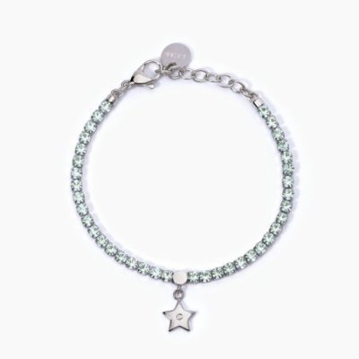 2 Jewels - Bracciale Tennis - Acciaio 316L - Cristalli Verdi