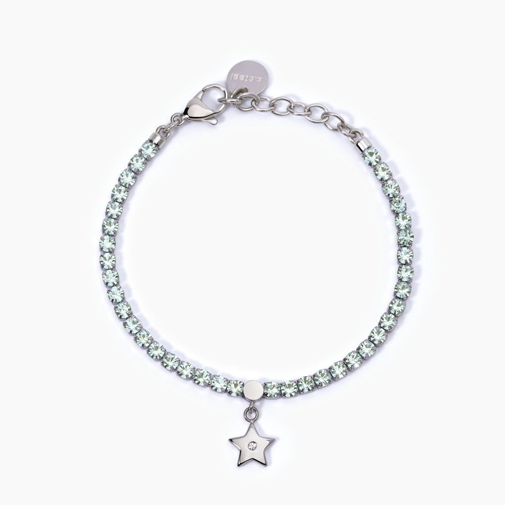 2 Jewels - Bracciale Tennis - Acciaio 316L - Cristalli Verdi