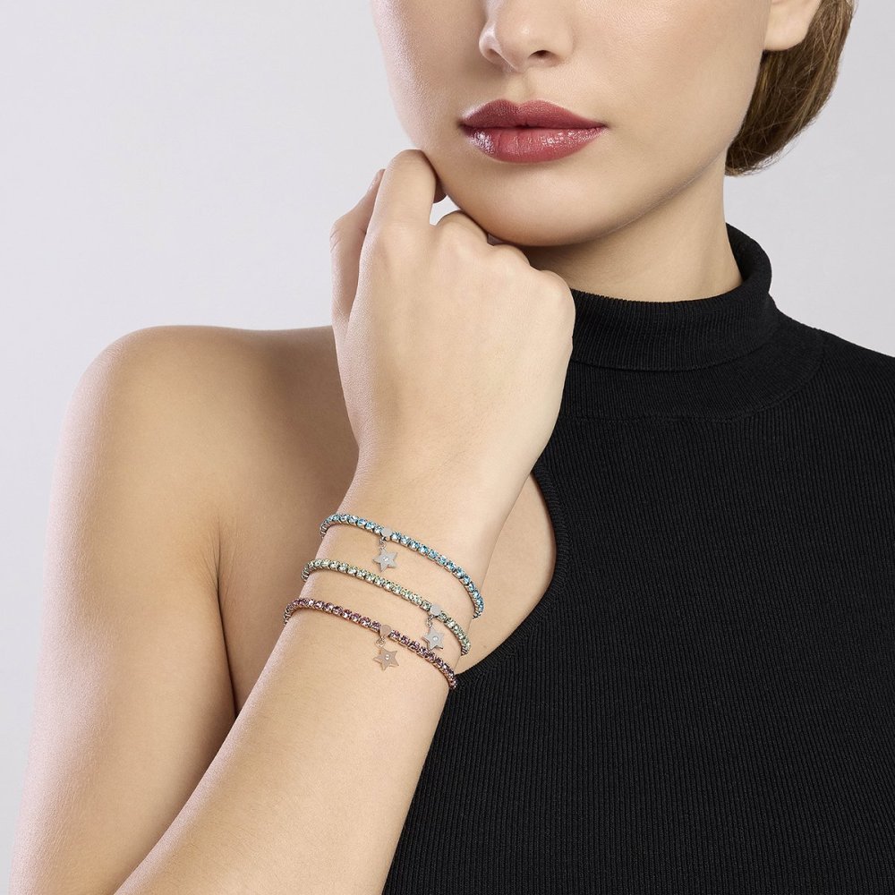 2 Jewels - Bracciale Tennis - Acciaio 316L - Cristalli Azzurri