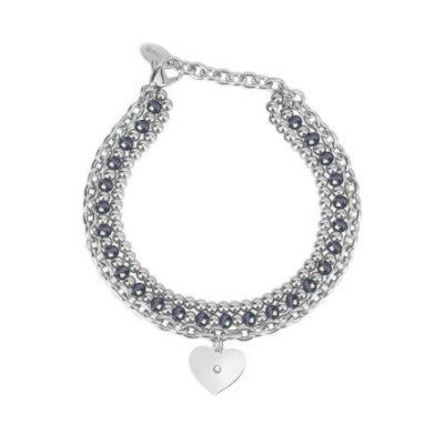 2 Jewels - Bracciale Color Glass - Acciaio 316L - Pendente Cuore