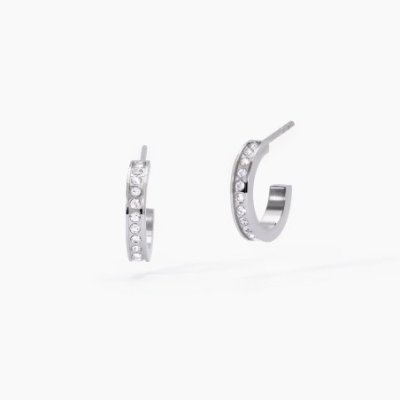2 Jewels - Orecchini Cerchio - Acciaio 316L - Cristalli