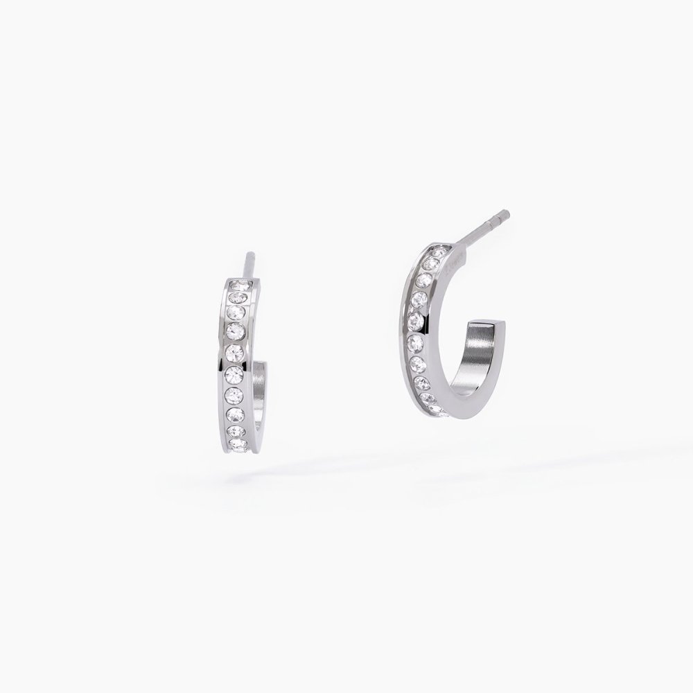 2 Jewels - Orecchini Cerchio - Acciaio 316L - Cristalli