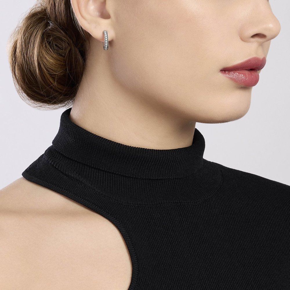 2 Jewels - Orecchini Cerchio - Acciaio 316L - Cristalli