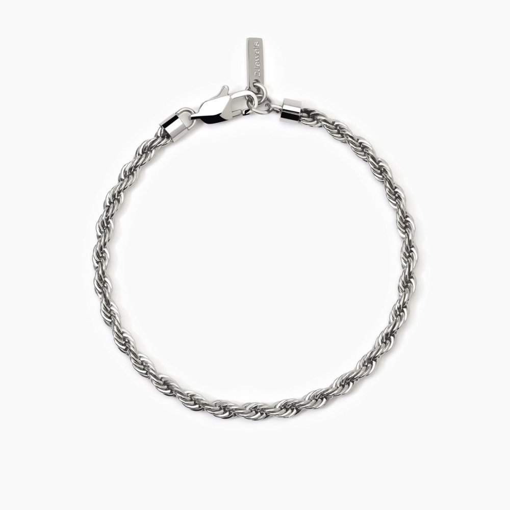 2 Jewels - Bracciale Acciaio 316L - Catena Corda 3.8 Mm