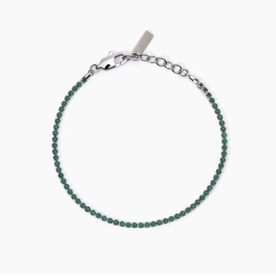 2 Jewels - Bracciale Tennis - Acciaio 316L - Cristalli Verdi
