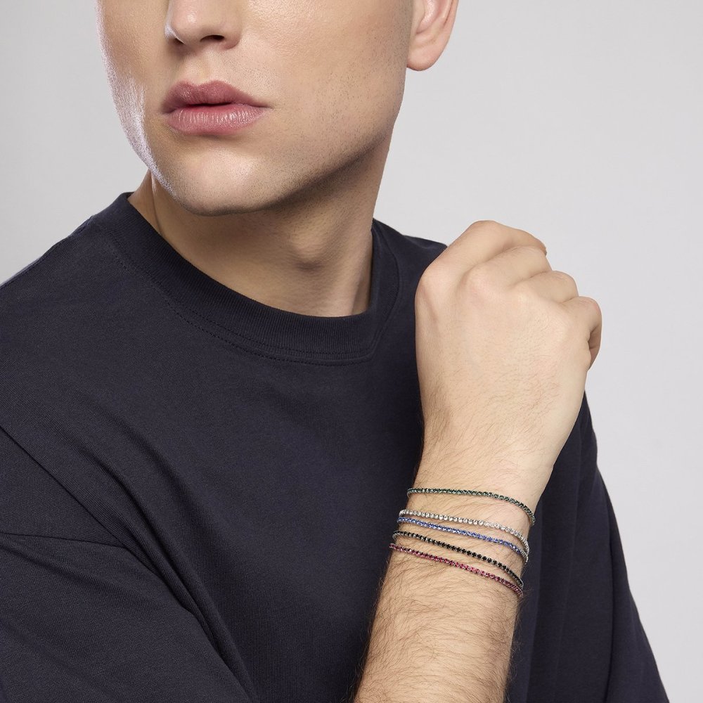 2 Jewels - Bracciale Tennis - Acciaio 316L - Cristalli Verdi