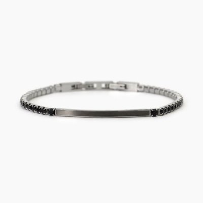 2 Jewels - Bracciale Tennis - Acciaio 316L - Pvd Gunmetal - Cristalli Neri