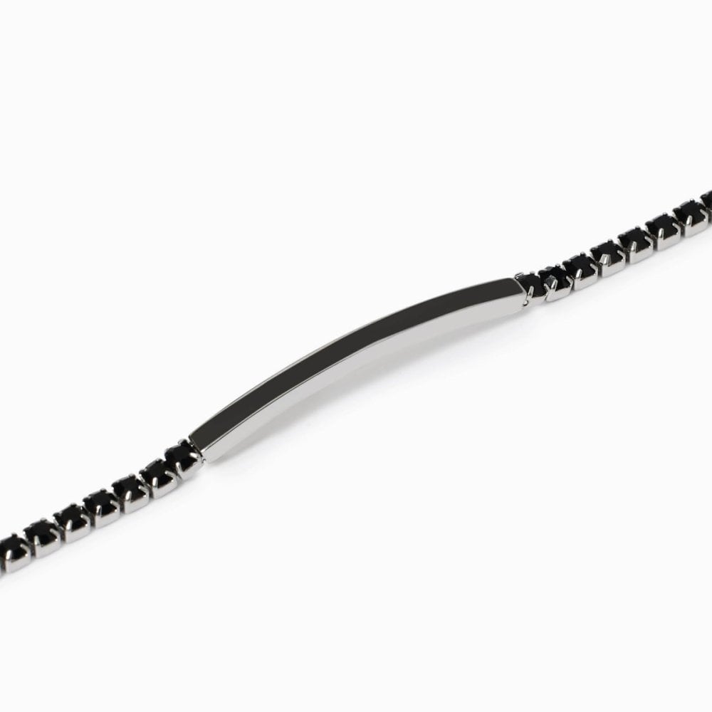 2 Jewels - Bracciale Tennis - Acciaio 316L - Pvd Gunmetal - Cristalli Neri