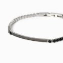 2 Jewels - Bracciale Tennis - Acciaio 316L - Pvd Gunmetal - Cristalli Neri