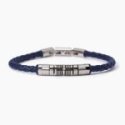 2 Jewels - Bracciale Acciaio 316L - Pelle Blu - Cristalli