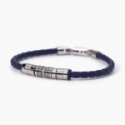 2 Jewels - Bracciale Acciaio 316L - Pelle Blu - Cristalli