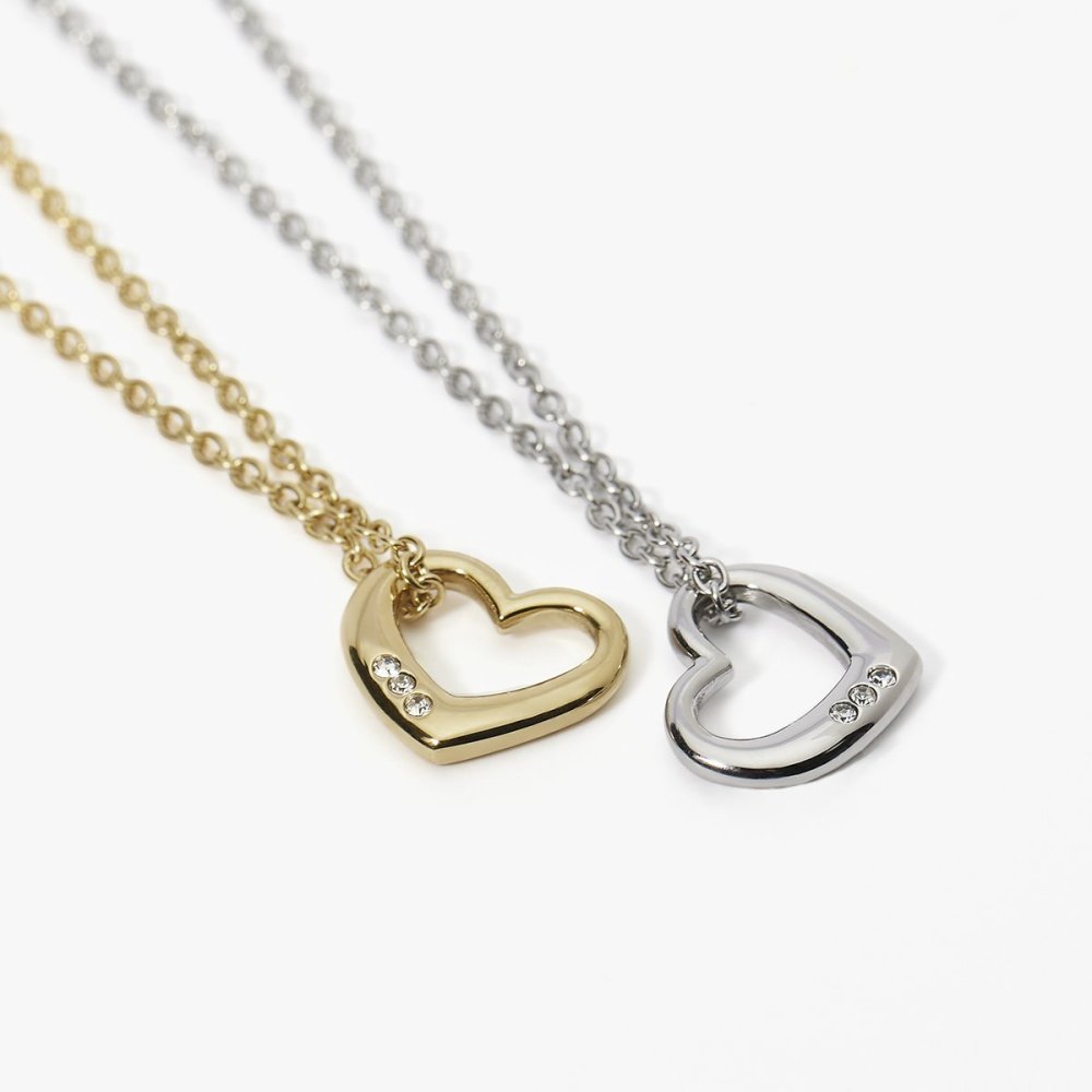 2 Jewels - Girocollo Acciaio 316L - Cuore - Cristalli