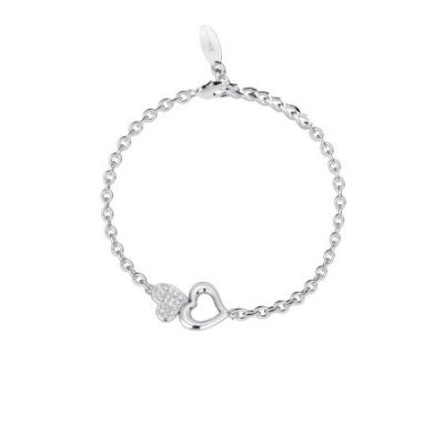 2 Jewels - Bracciale Acciaio 316L - Cuori - Cristalli