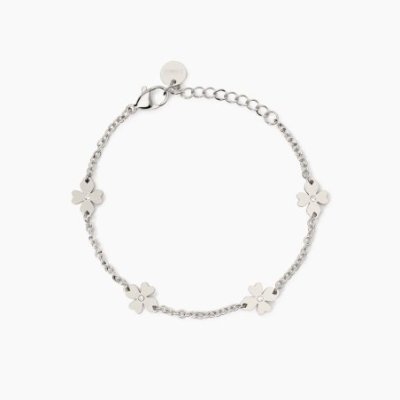 2 Jewels - Bracciale Acciaio 316L - Cristalli - Quadrifoglio