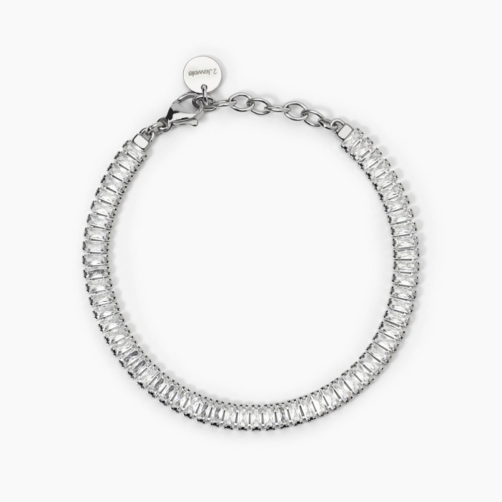 2 Jewels - Bracciale Tennis - Acciaio 316L - Zirconi Baguette