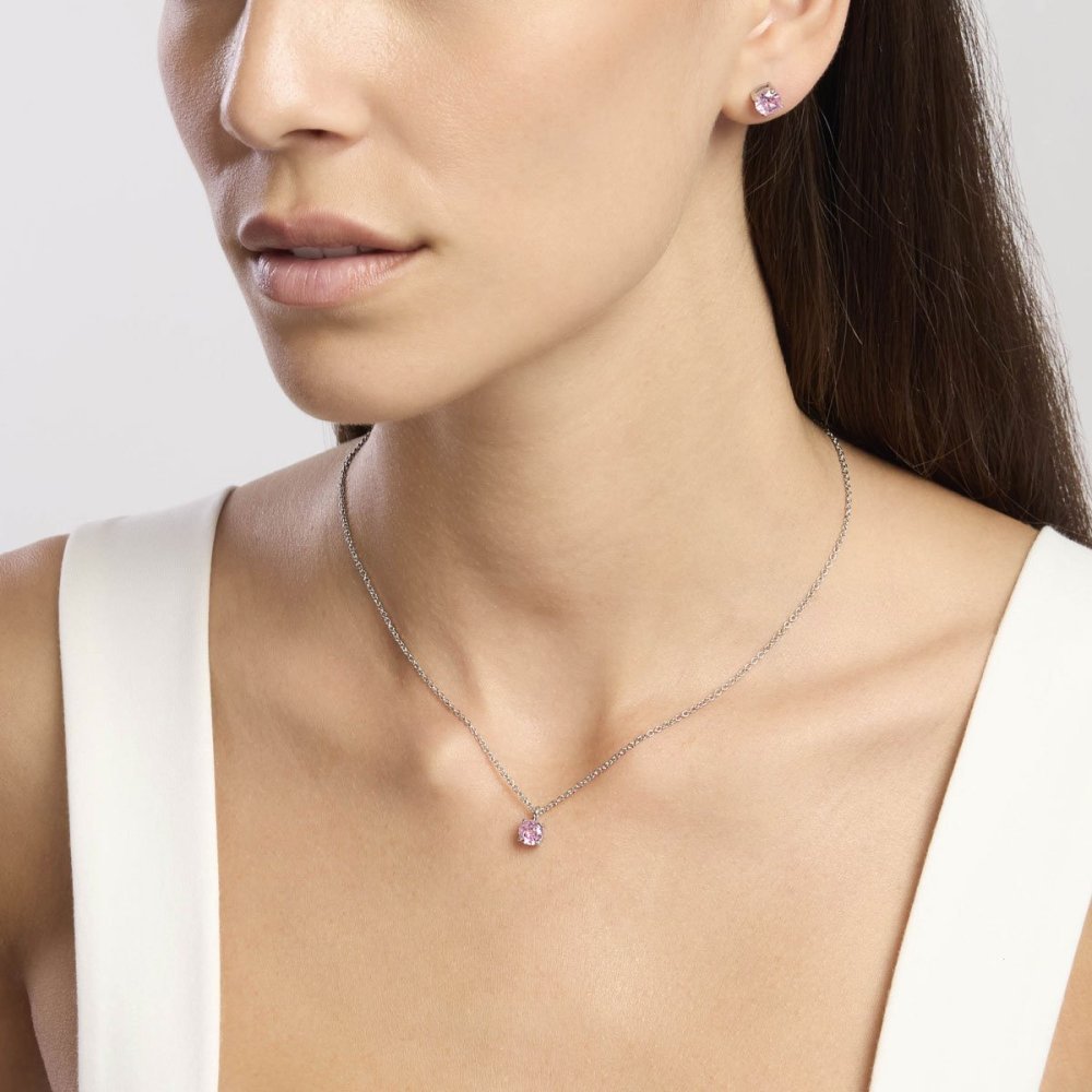 2 Jewels - Orecchini Acciaio 316L - Zirconi Rosa - Donna