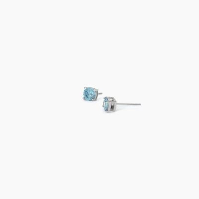 2 Jewels - Orecchini Acciaio 316L - Zirconi Azzurri - Ø 6 Mm