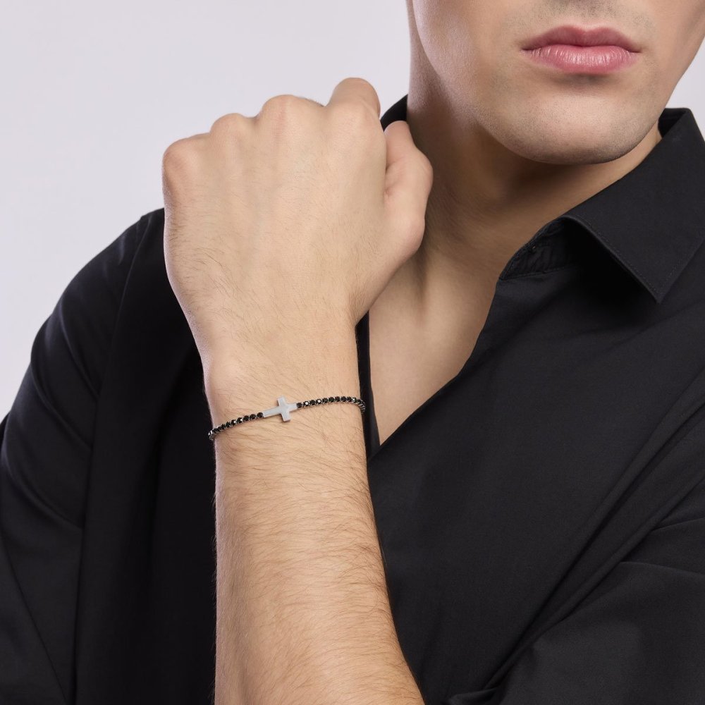 2 Jewels - Bracciale Tennis - Acciaio 316L - Cristalli Neri