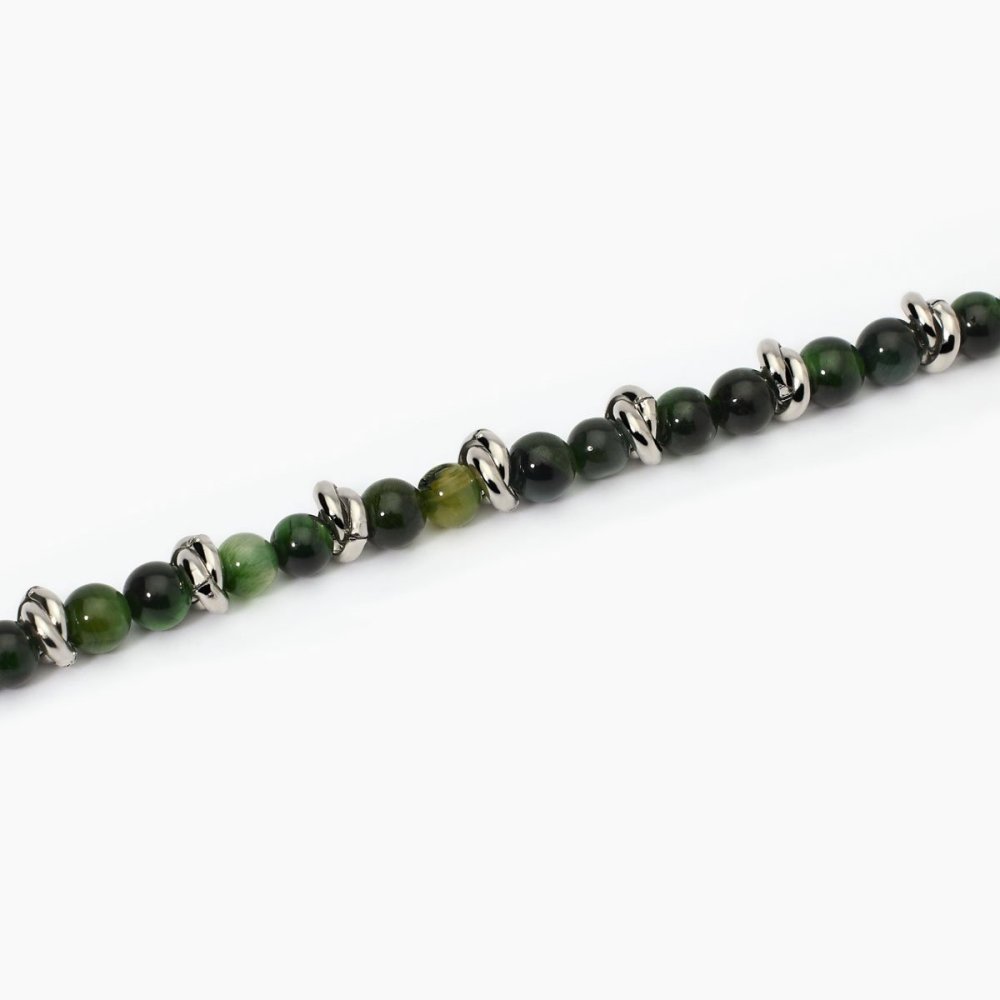 2 Jewels - Bracciale Acciaio 316L - Occhio Di Tigre Verde