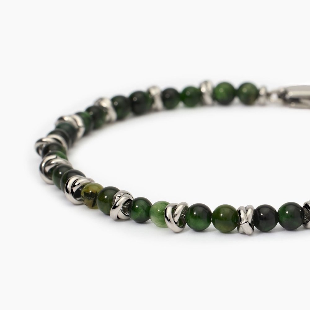 2 Jewels - Bracciale Acciaio 316L - Occhio Di Tigre Verde