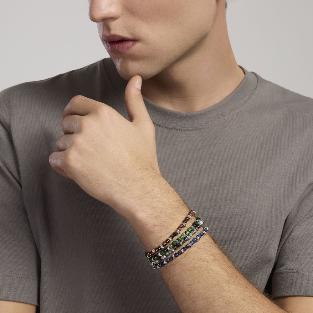 2 Jewels - Bracciale Acciaio 316L - Occhio Di Tigre Verde