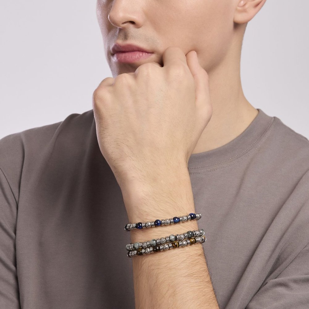 2 Jewels - Bracciale Acciaio 316L - Occhio Di Falco - Uomo