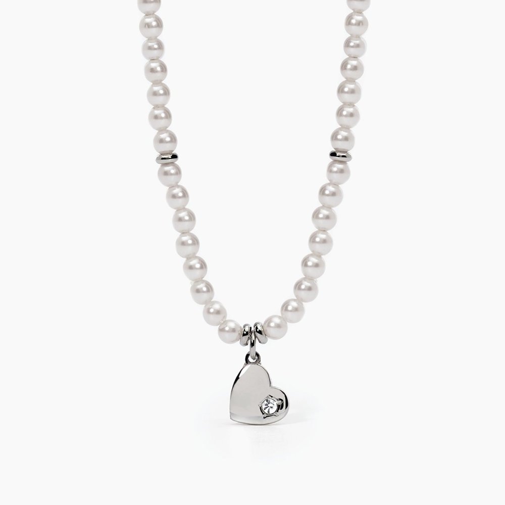 2 Jewels - Girocollo Acciaio 316L - Cuore - Perle Conchiglia