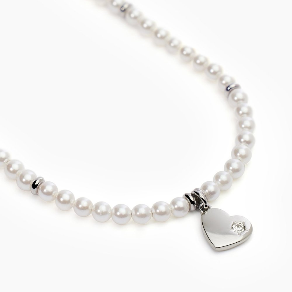2 Jewels - Girocollo Acciaio 316L - Cuore - Perle Conchiglia