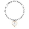 Kidult - Bracciale Acciaio 316L - Cuore Satinato - Cristallo