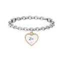 Kidult - Bracciale Acciaio 316L - Cuore Satinato - Cristallo