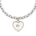 Kidult - Bracciale Acciaio 316L - Cuore Satinato - Cristallo