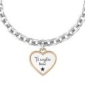 Kidult - Bracciale Acciaio 316L - Cuore Satinato - Cristallo