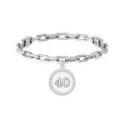 Kidult - Bracciale Acciaio 316L - Cristalli Bianchi - Ciondolo