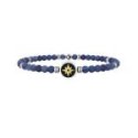 Kidult - Bracciale Agata Blu - Acciaio 316L - Pvd Giallo E Nero