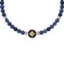Kidult - Bracciale Agata Blu - Acciaio 316L - Pvd Giallo E Nero