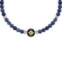 Kidult - Bracciale Agata Blu - Acciaio 316L - Pvd Giallo E Nero