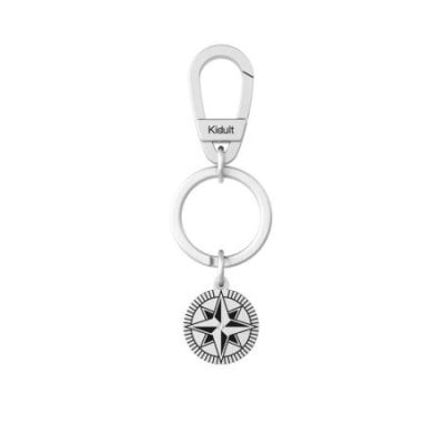 Kidult - Portachiavi 304316L - Pvd Nero - Cristalli Bianchi E Neri