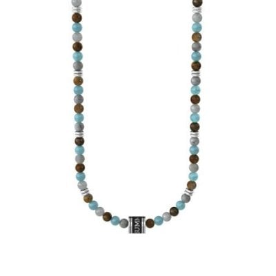 Kidult - Girocollo Pietre Multicolor - Acciaio 316L - Pvd Nero