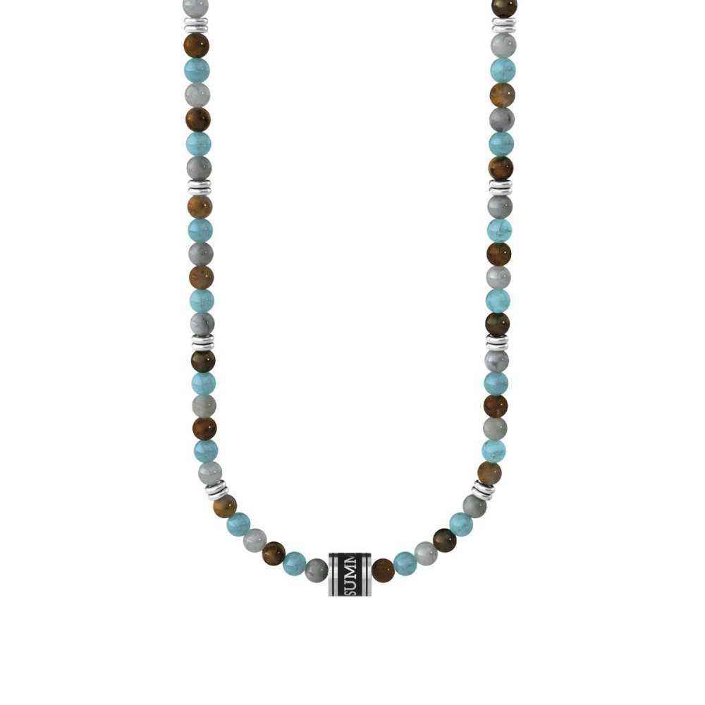 Kidult - Girocollo Pietre Multicolor - Acciaio 316L - Pvd Nero
